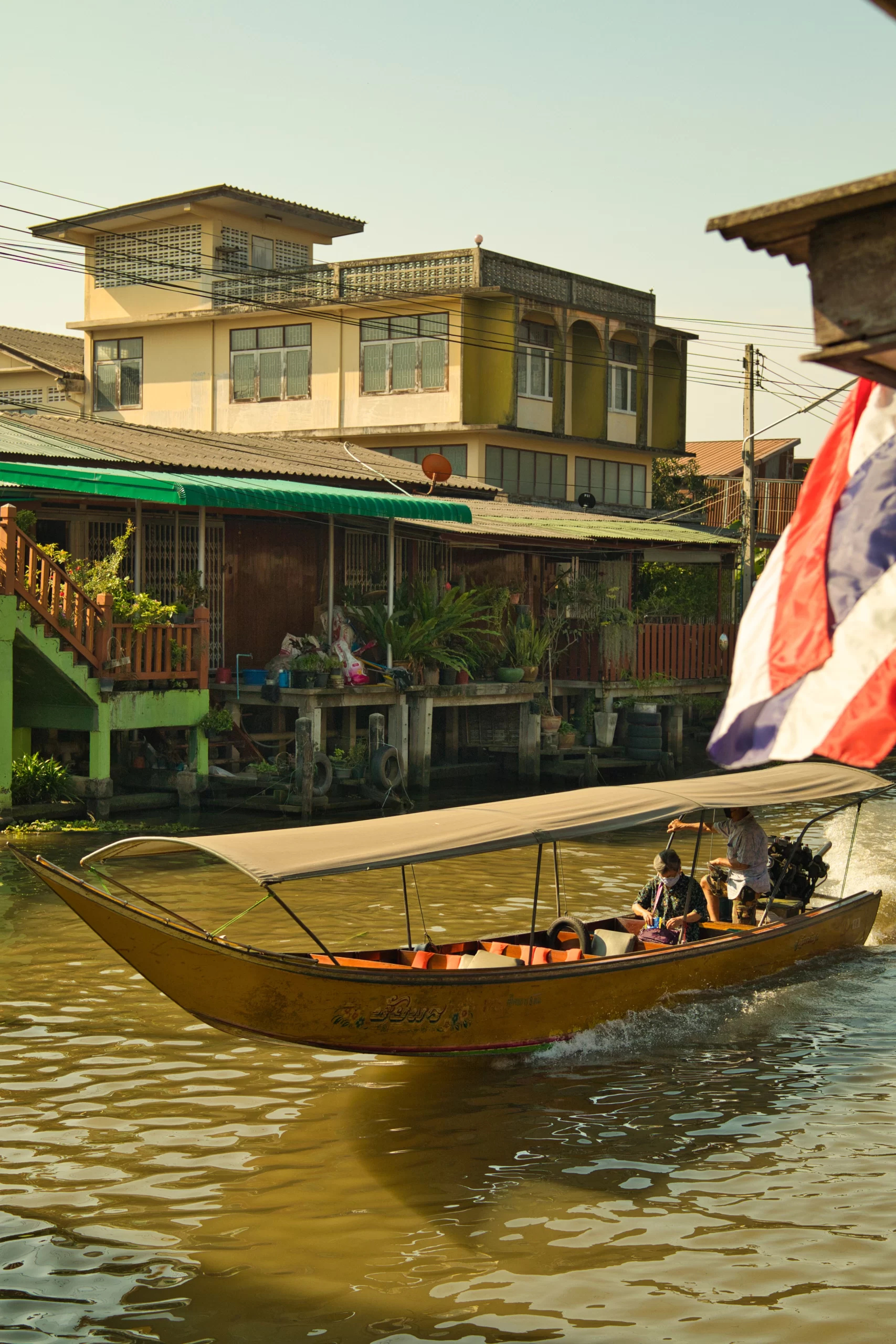 Long tail boat in the floating market