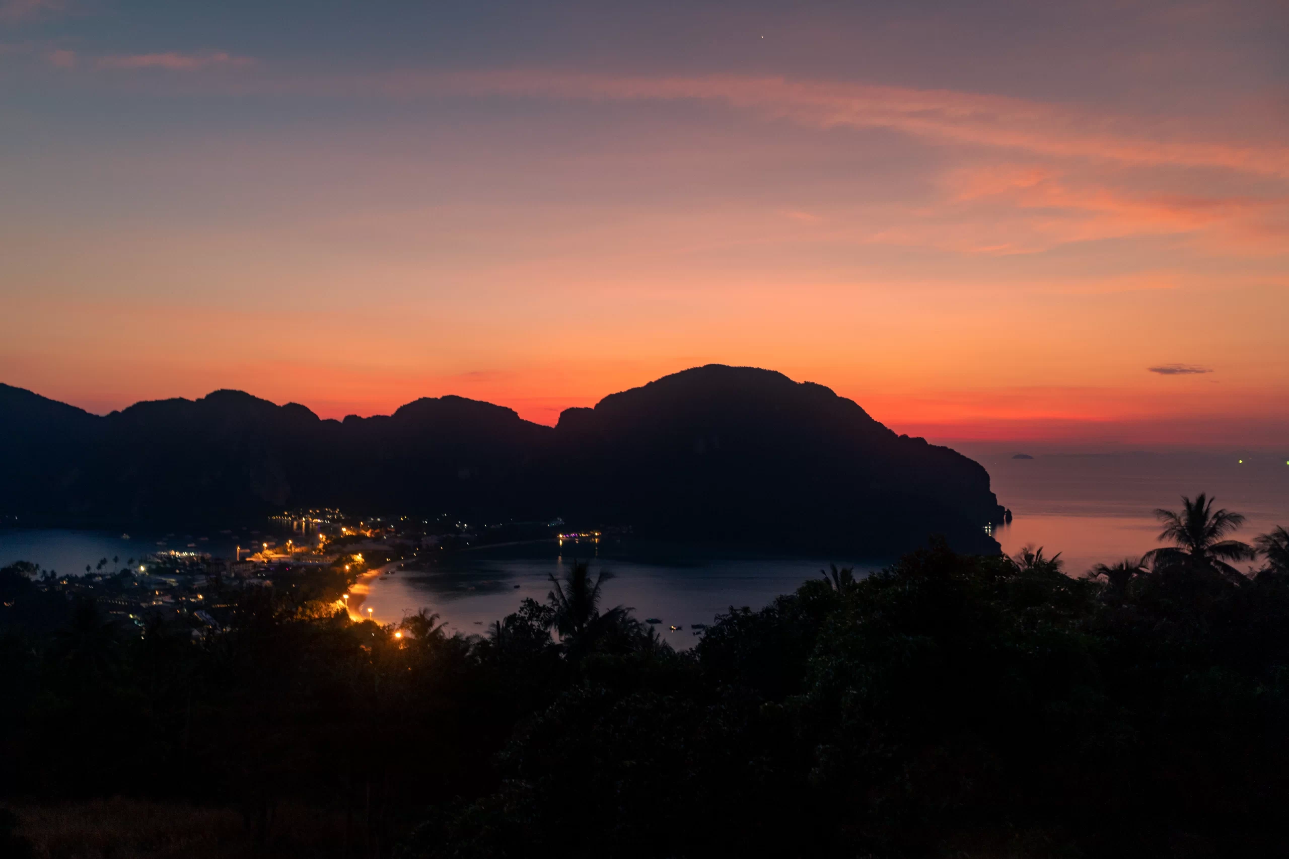 Koh PhiPhi Sunset Red sky over the island of Koh PhiPhi, Thailand